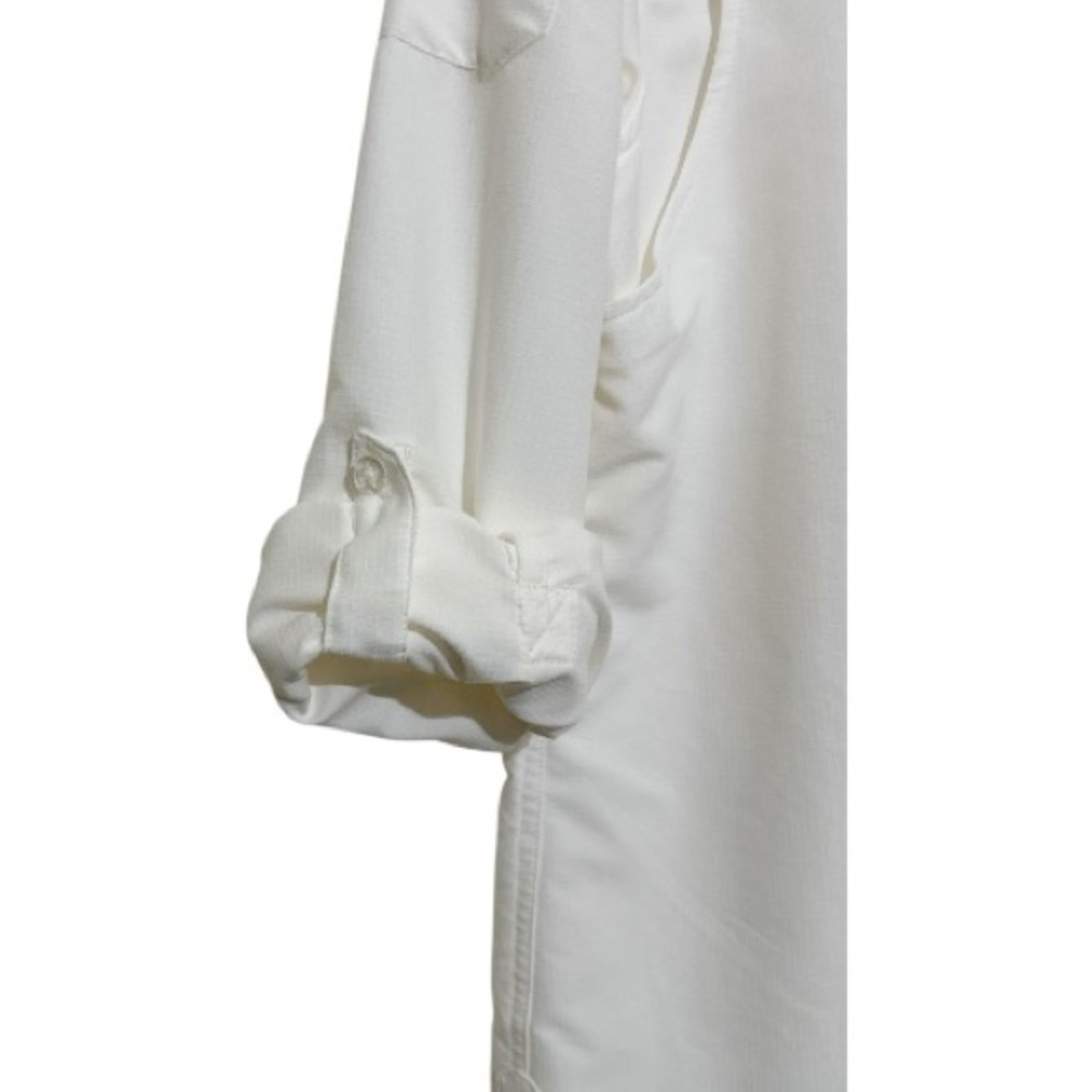 Duluth Trading Co White Ripstop Performance Button Up Shirt Women's Large L Tech - Picture 6 of 8